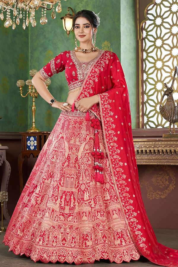 Irresistible Premium Jacquard Designer Bridal Lehenga Choli for Wedding and Reception